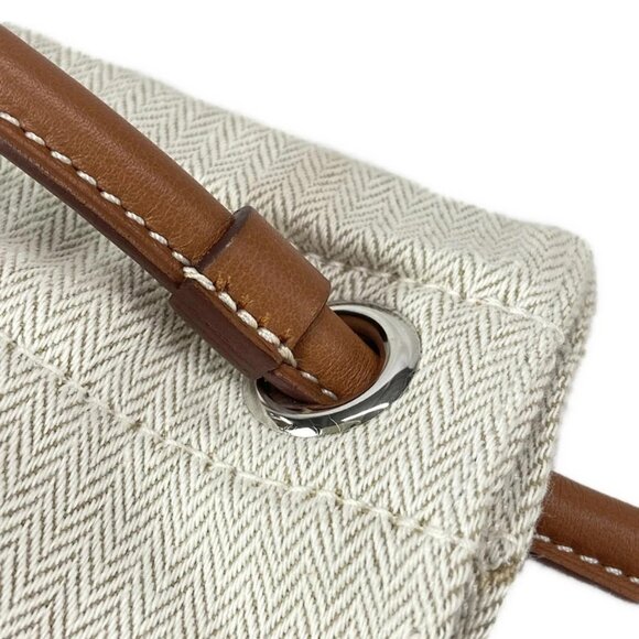 Auth HERMES Sac Marine - Craie Gold Toile Chevron Veau Swift Y Backpack - Picture 5 of 15